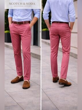 Scotch & Soda Slim Chinos in Dusty Rose
